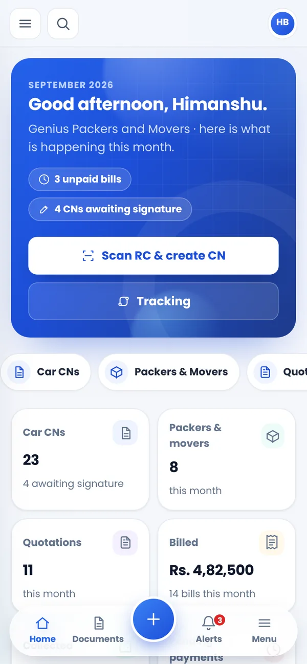 TransBiz ERP Android app