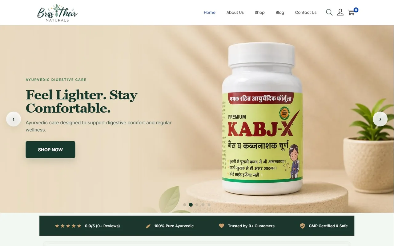 BRST Thar Naturals – home page (desktop)